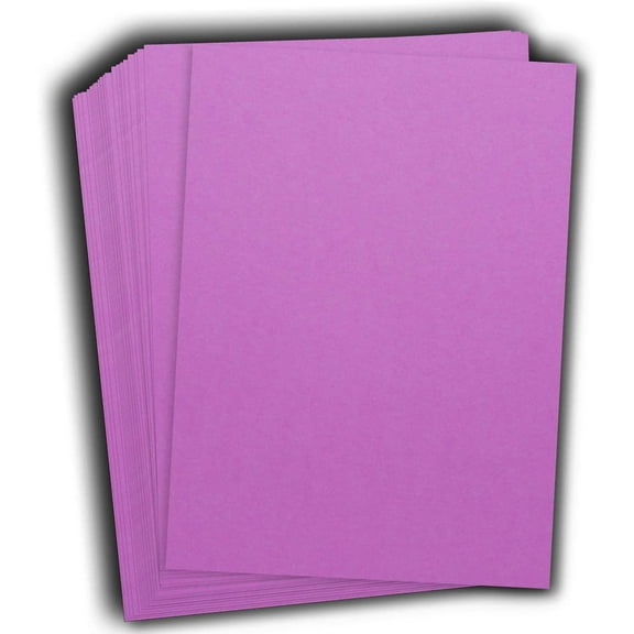 Hamilco Colored Cardstock Scrapbook Paper 8.5" x 11" Pearly Purple Color Card Stock Paper 50 Pack
