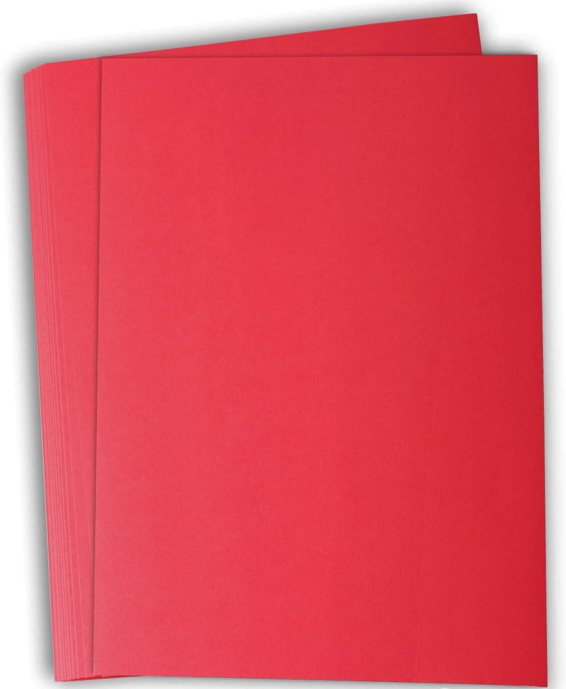 Hamilco Colored Cardstock Scrapbook Paper 8.5" x 11" Punch Red Color