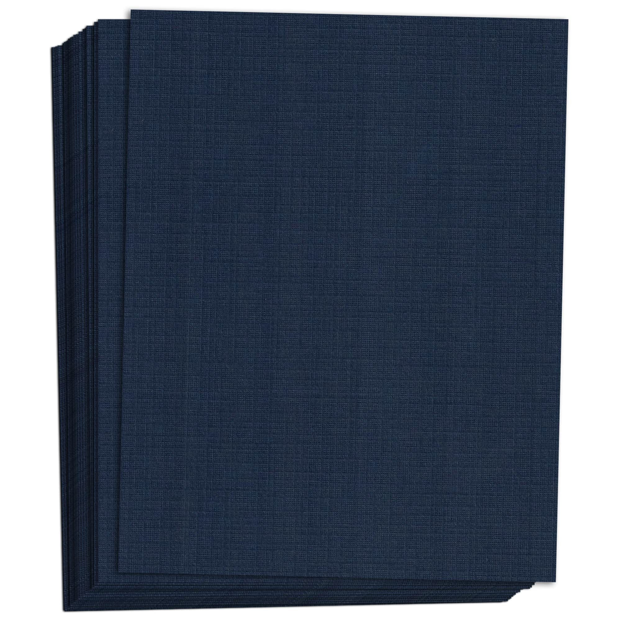 Hamilco Colored Cardstock Scrapbook Paper 8.5x11 Linen Textured Color Card Stock Paper Denim Blue 80 lb Cover 50 Pack
