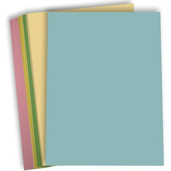 Hamilco Colored Cardstock Scrapbook Paper Vellum 67lb cover 8.5" x 11" Assorted Colors Card Stock 5 Colors - Total 50 Sheets