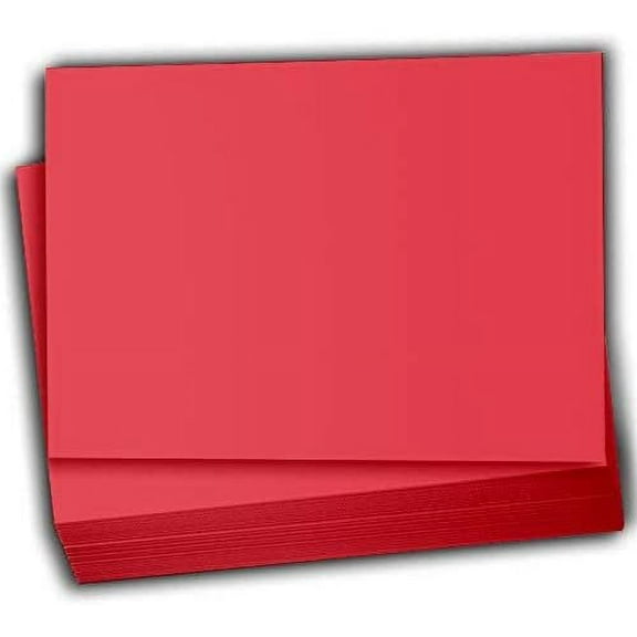 Hamilco Colored Scrapbook Cardstock Paper 4x6 Card Stock Paper 65 lb Cover 100 Pack Punch Red