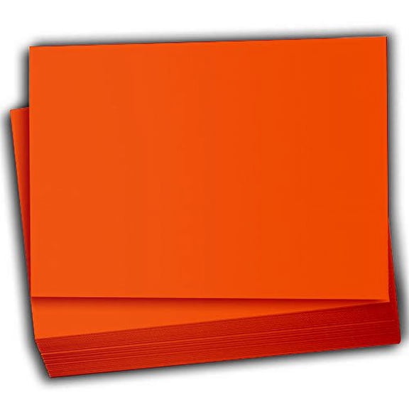Hamilco Colored Scrapbook Cardstock Paper 5x7 Card Stock Paper 65 lb Cover 100 Pack Fire Orange