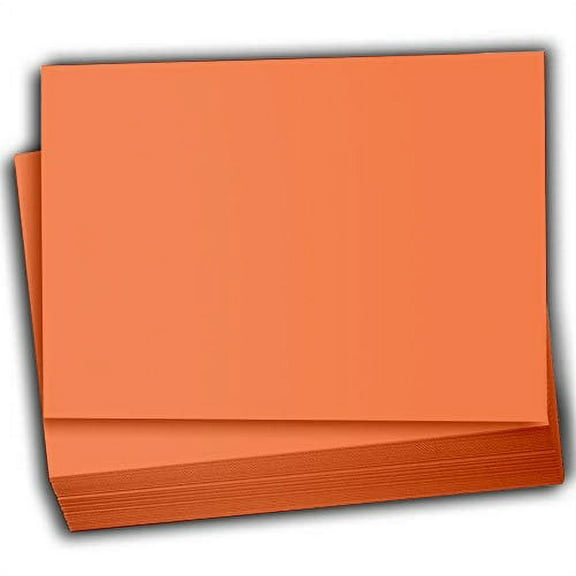 Hamilco Colored Scrapbook Cardstock Paper 5x7 Card Stock Paper 65 lb Cover 100 Pack Flower Orange