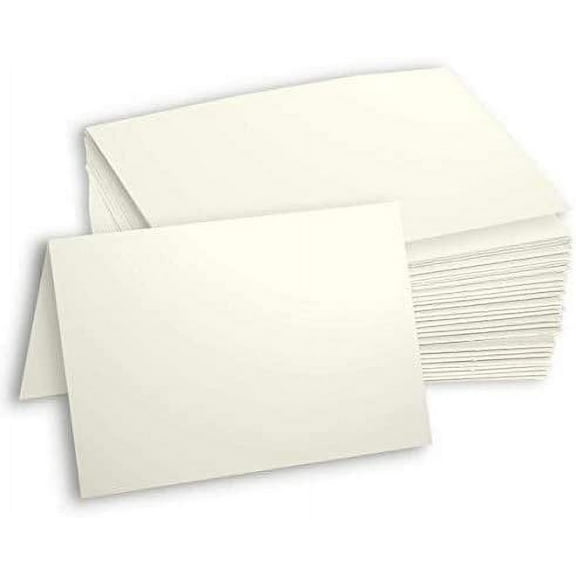 Hamilco Cream Cardstock Paper Blank Note Cards 4.5" x 6.25" A6 Folded Card 100 Pack