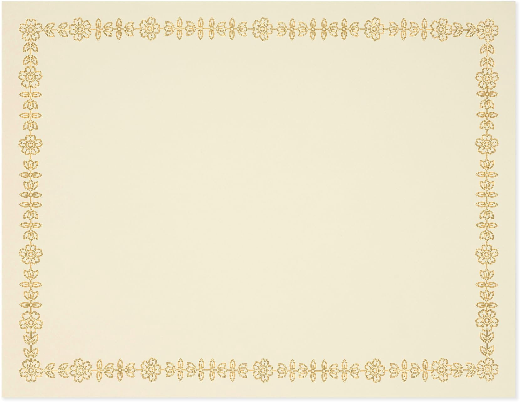 Hamilco Cream Color Vellum Certificate Cardstock Paper with Raised Print Border  8 1/2 x 11" 65 lb Cover Card Stock for Printer - 50 Sheets