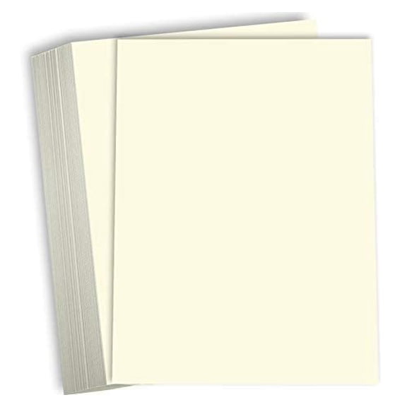 Hamilco Cream Colored Cardstock Thick Paper - 8 1/2 x 11" Heavy Weight 100 lb Cover Card Stock for Printer - 50 Pack