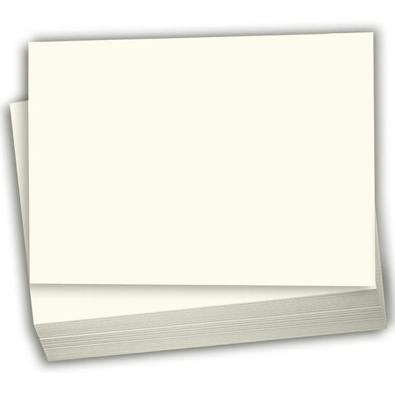 Hamilco Cream Colored Cardstock Thick Paper - Blank Index Flash Note & Post Cards - Greeting Invitations Stationary - Flat 5 X 7" Heavy Weight 130 lb Card Stock for Printer 50 Pack