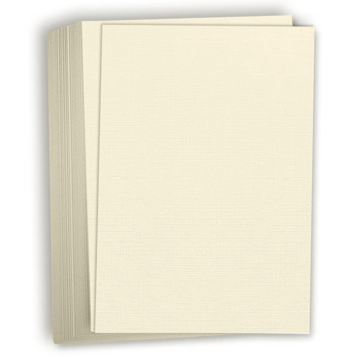 Hamilco Ivory Linen Textured Cardstock Thick Paper - 11 x 17" Heavy Weight 80 lb Cover Card Stock - 25 Pack
