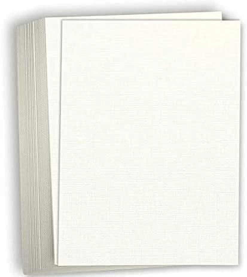 Hamilco Linen Textured Cardstock Paper  8 1/2 x 11" Blank Thick Heavy Weight 80 lb Cover Card Stock for Printer - 50 Pack Natural