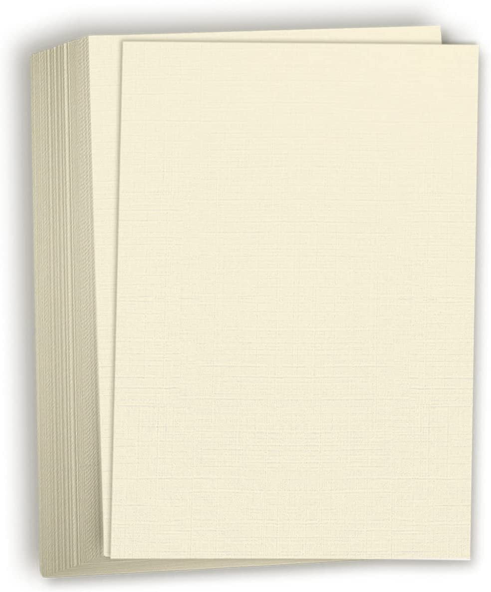 Hamilco Resume Linen Textured Cardstock Paper  8 1/2 x 11" Blank Thick Heavy Weight 80 lb Cover Card Stock for Printer - 50 Pack Ivory