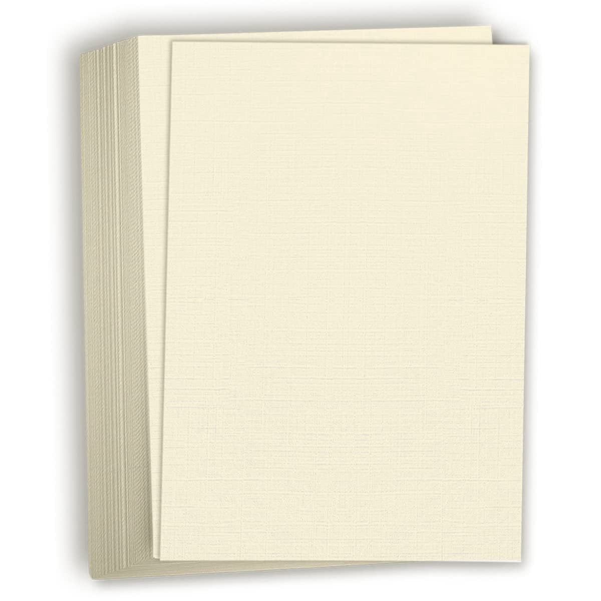 Hamilco Resume Linen Textured Cardstock Paper  8 1/2 x 11" Blank Thick Heavy Weight 80 lb Cover Card Stock for Printer - 50 Pack Ivory