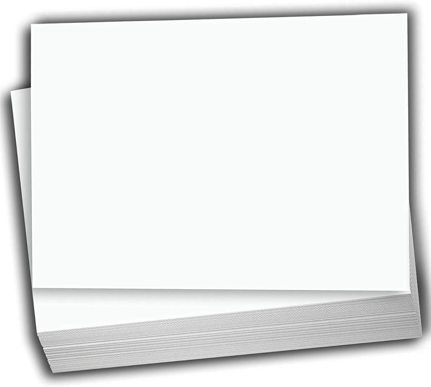 Hamilco White Cardstock Blank Index Flash Note & Post Cards - Flat 5 X ...