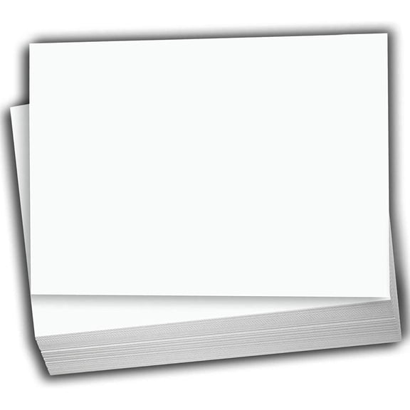 Hamilco White Cardstock - Blank Index Flash Note & Greeting Invitations Stationary Flat 4 X 6" 65 lb for Printer - 100 Pack