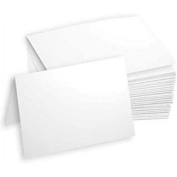 Hamilco White Cardstock Paper Blank Note Cards 4.5" x 6.25" A6 Folded Card 100 Pack
