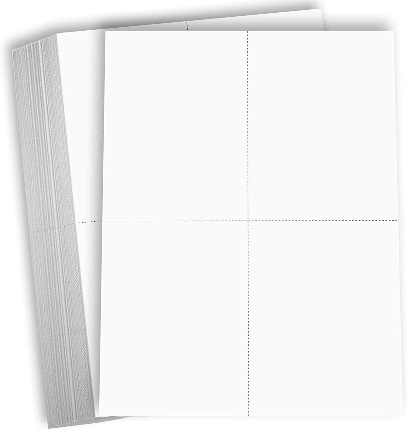 Premium Hamilco White Cardstock Thick Paper 8.5x11" Perforated 100