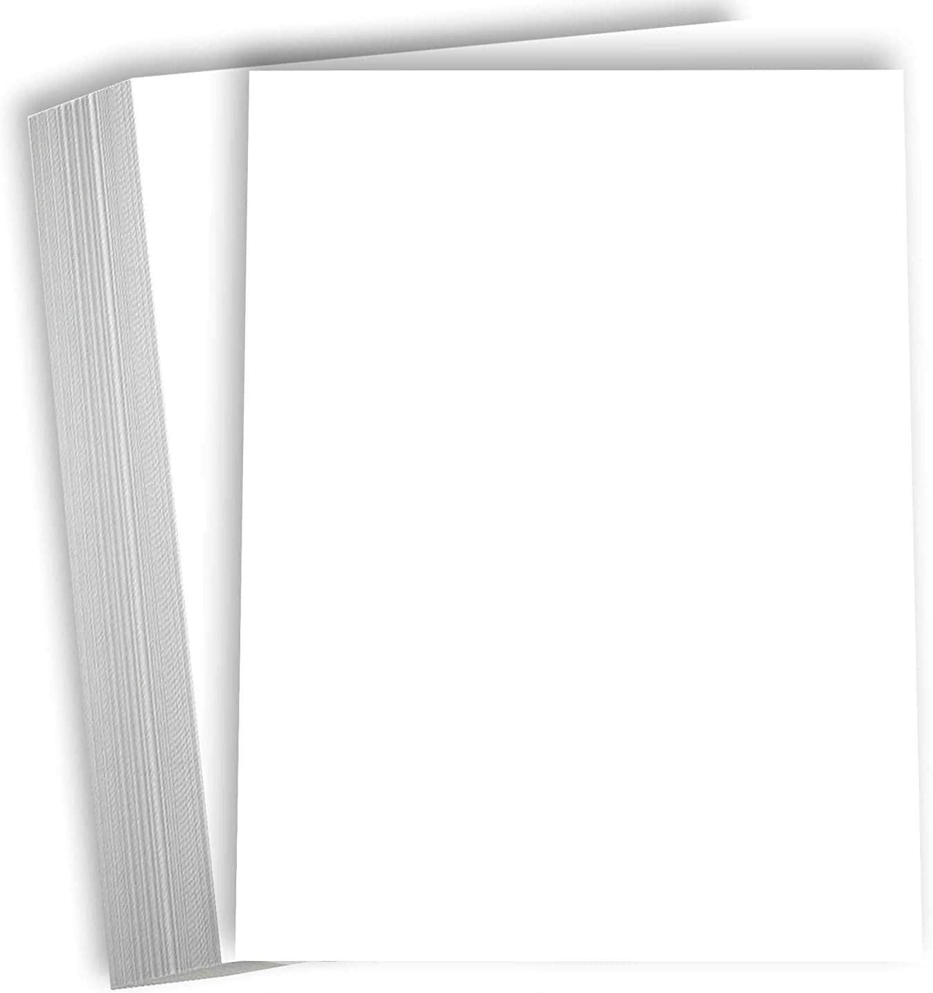 Hamilco Card Stock Folded Blank Cards 5 1/2 x 8 1/2 - Scored White  Cardstock Paper 80lb Cover - 100 Pack
