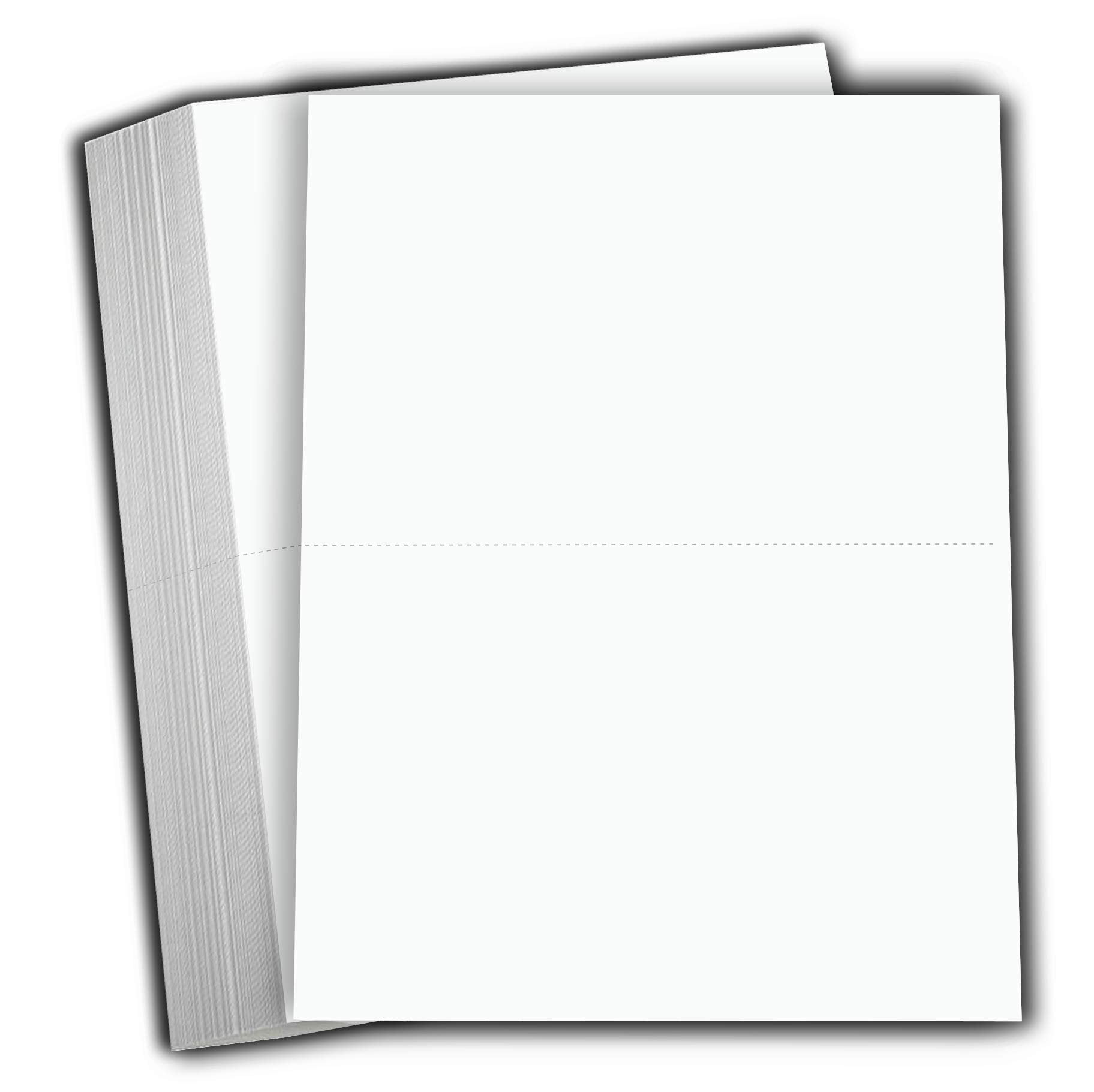 Hamilco White Cardstock Thick Paper - Blank Index Flash Note & Post Cards - 5 1/2 X 8 1/2" 80 lb Perforated Card Stock - 100 Pack
