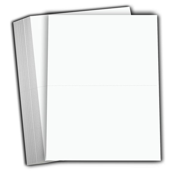 Hamilco White Cardstock Thick Paper - Blank Index Flash Note & Post Cards - 5 1/2 X 8 1/2" 80 lb Perforated Card Stock - 100 Pack