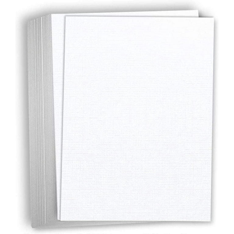 Hamilco White Resume Linen Textured Cardstock Paper 8 1/2 x 11 Blank Thick  Heavy Weight 80 lb Cover Card Stock for Printer - 50 Pack Bright White
