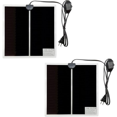 Hamiledyi 14W Reptile Heating Pad,Warmer with Temperature Adjustment Control Under Tank,Terrarium Heater Mat for Gecko,Turtle,Tortoise,Snakes,Lizard,11x11 in(2 Pcs)