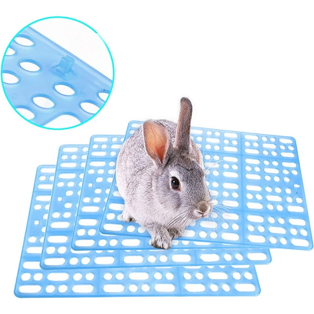 Hamiledyi 4 Pcs Rabbit Feet Pad Plastic Bunny Cage Floor Mat Foot
