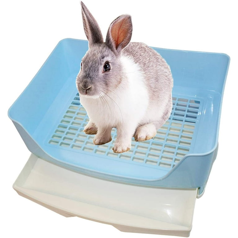 Hamiledyi Large Rabbit Litter Box, Pet Litter Pan with Drawer for