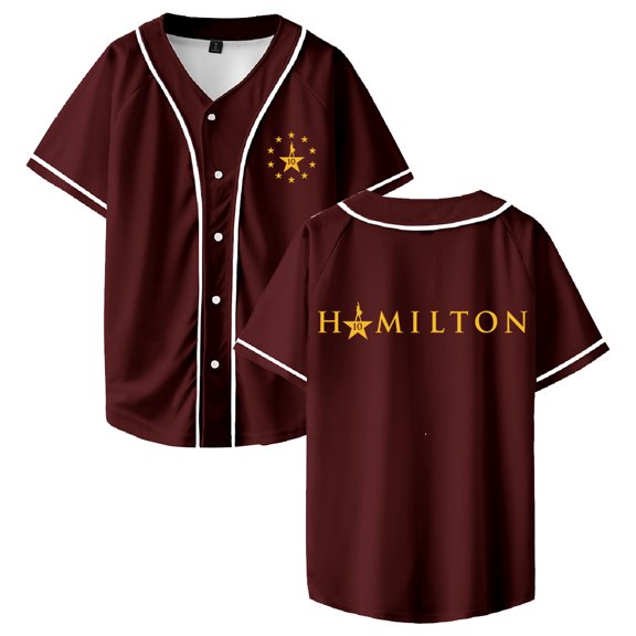 Hamilton 10 Years Merch Baseball Jersey Short Sleeve Button-up Shirts Women Men Streetwear Tops