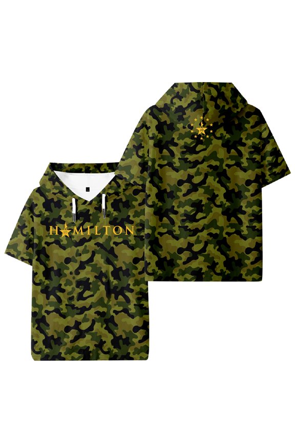 Hamilton 10 Years Merch Hooded T-shirt Short Sleeve Sport Tee Women Men Outdoor Streetwear Tops