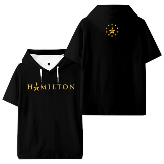 Hamilton 10 Years Merch Hooded T-shirt Short Sleeve Sport Tee Women Men Outdoor Streetwear Tops