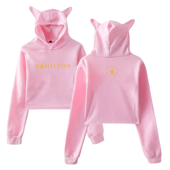 Hamilton 10 Years Merch Hoodie Cat Ears Hooded Sweatshirt Long Sleeve Crop Top Women's Clothes