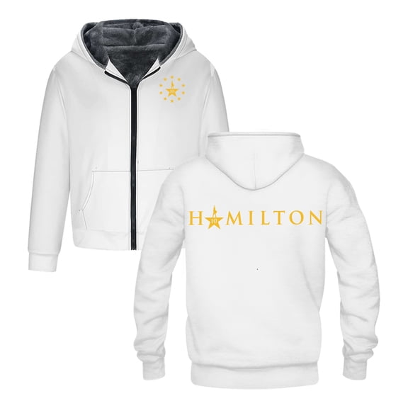 Hamilton 10 Years Merch Zipper Hoodie Long Sleeve Streetwear Women Men Winter Coat Jacket Parkas