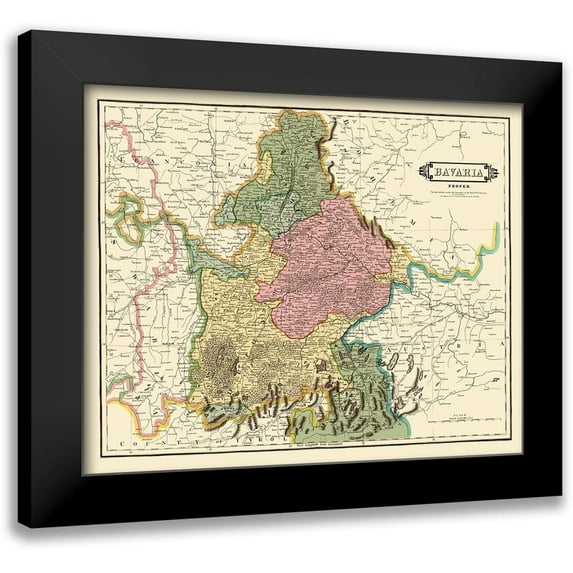 Hamilton 14x12 Black Modern Framed Museum Art Print Titled - Bavaria Germany - Hamilton 1831