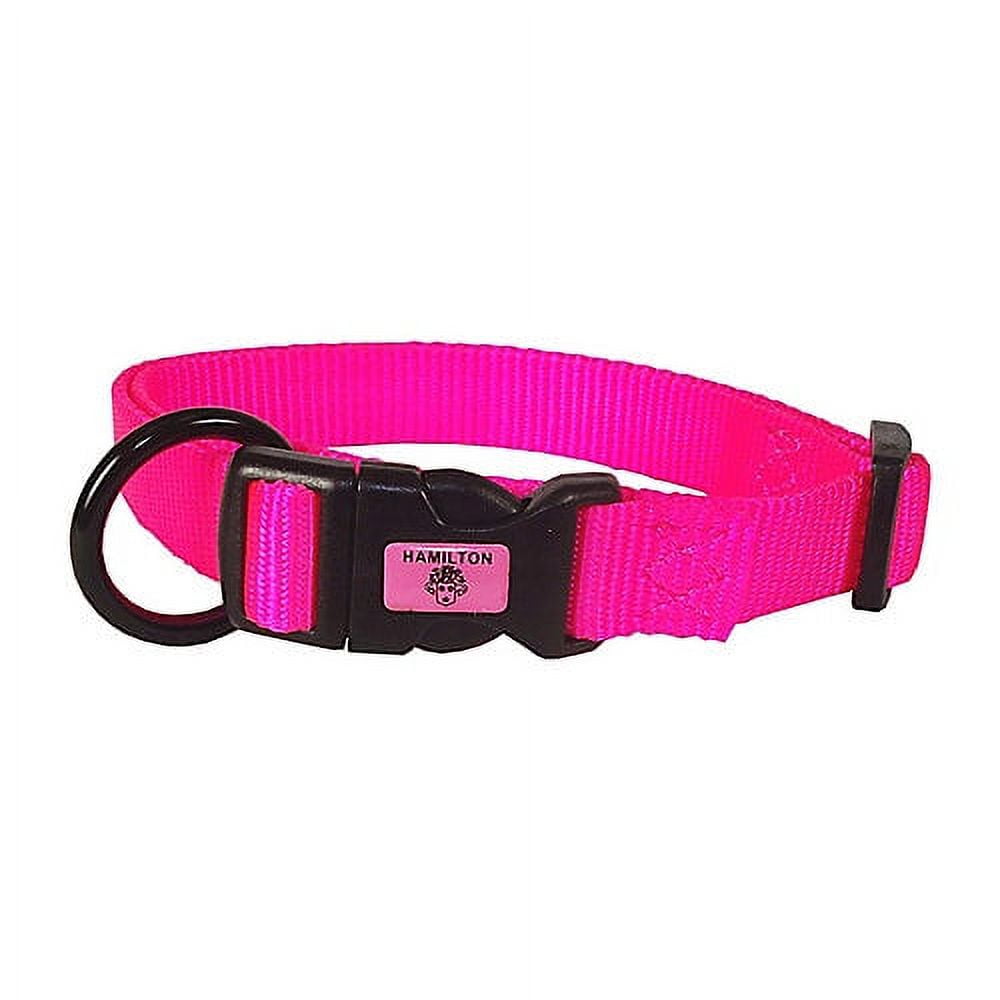 Hamilton 3/8" Adjustable 7"12" Dog Collar, Hot Pink