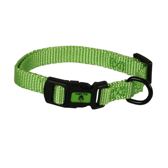 Hamilton 3/8" Adjustable 7"-12" Dog Collar, Lime Green