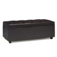 thumbnail image 1 of Hamilton 44 inch Wide Traditional Rectangle Lift Top Rectangular Storage Ottoman in Tanners Brown Vegan Faux Leather, Assembled, 1 of 3