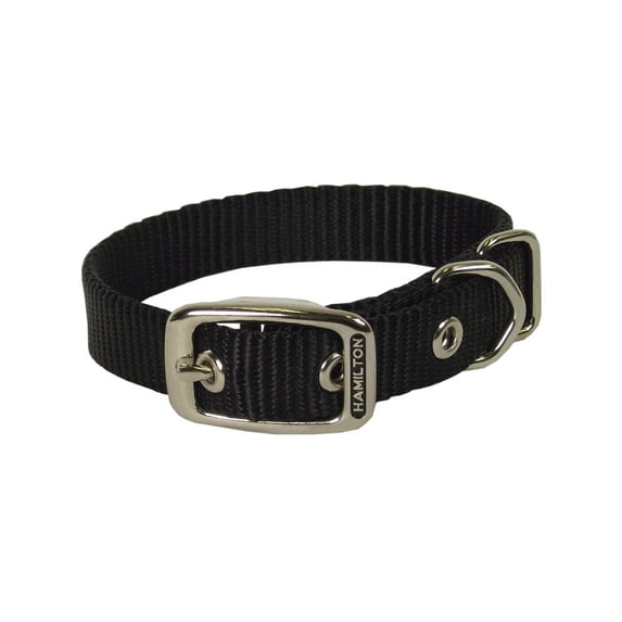 Hamilton 5/8" Single Thick Nylon Deluxe Dog Collar, 12 inch, Black