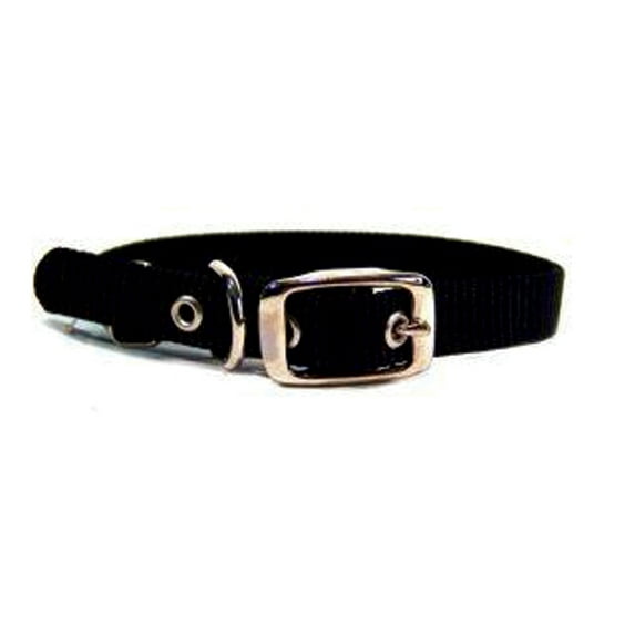 Hamilton 5/8" Single Thick Nylon Deluxe Dog Collar, 16 inch, Black