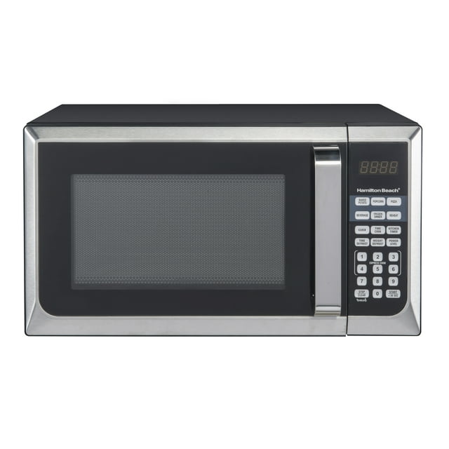Hamilton Beach 0.9 Cu ft Countertop Microwave Oven in Stainless Steel, New