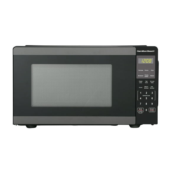 Hamilton Beach 0.9 cu. ft. Countertop Microwave Oven, 900 Watts, Black Stainless Steel, New