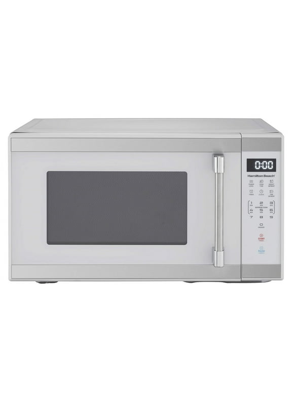 Hamilton Beach 1.1 cu. ft. Countertop Microwave Oven, 1000 Watts, White Stainless Steel