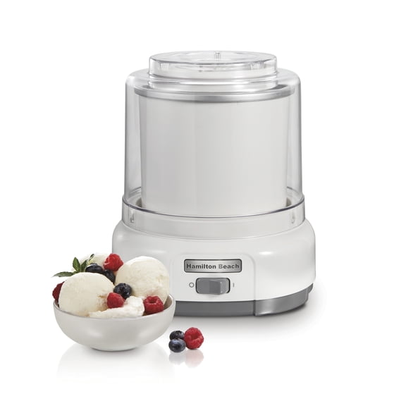 Hamilton Beach Electric Ice Cream Maker, Ice Cream Machine, 1.5 Quart Capacity, White