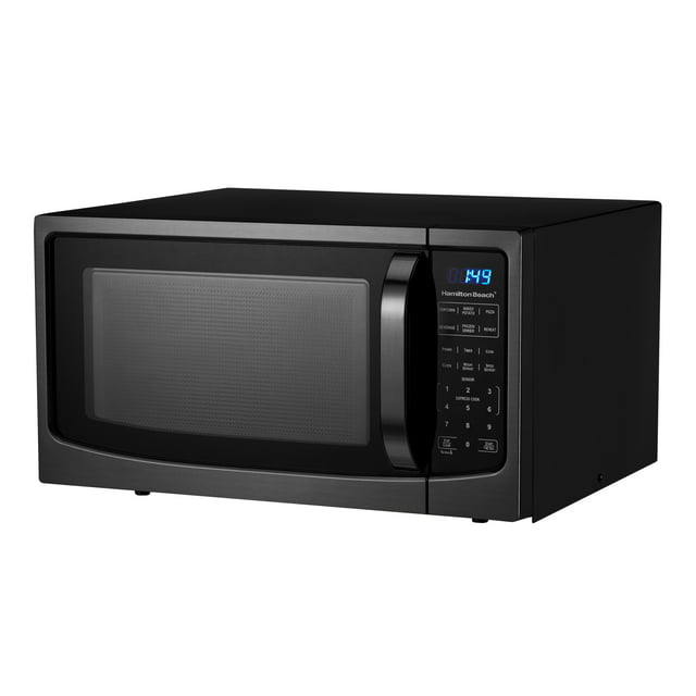 Hamilton Beach 1.6 Cu ft Black Stainless Steel Digital Microwave Oven, New