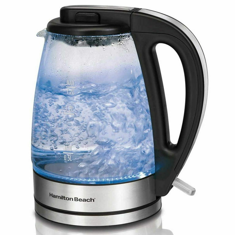 Hamilton Beach 1.7 Liter Electric Glass Kettle with Tea Steeper