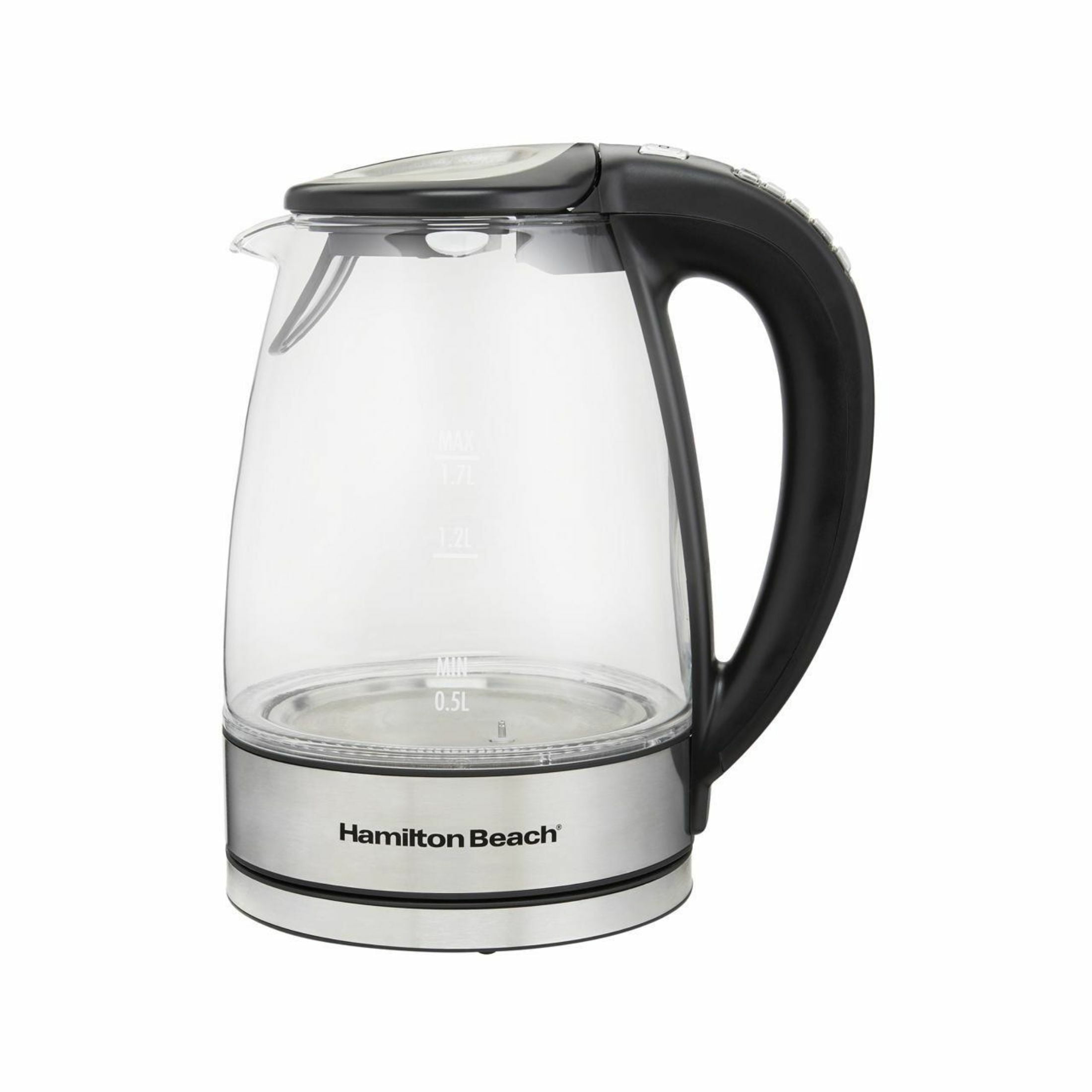 Hamilton Beach 1.7L Silver Glass Electric Kettle with Variable Temperature