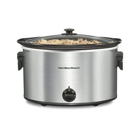 Hamilton Beach 10 Qt Slow Cooker, Stoneware Crock with Removable Pot, Stainless Steel