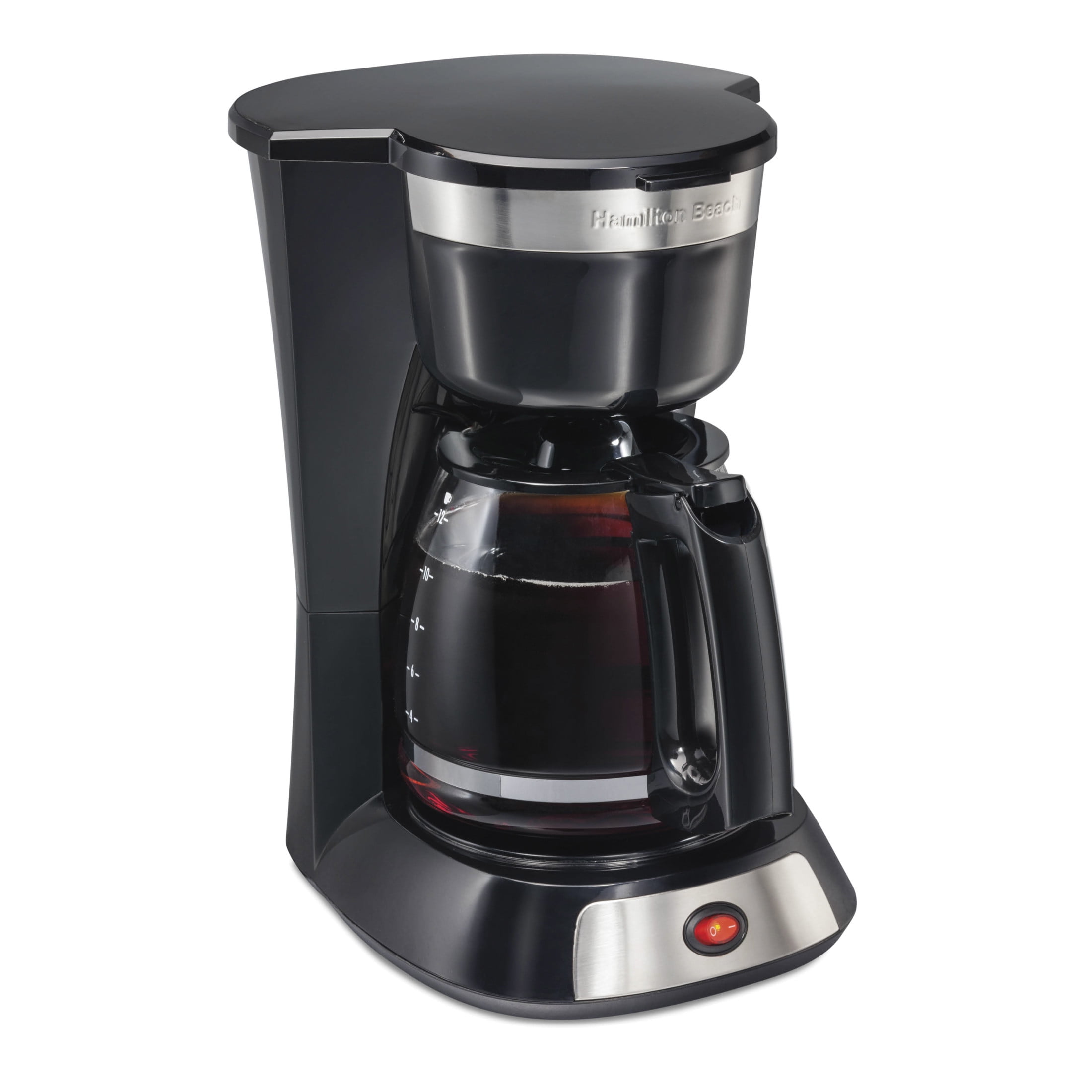 Hamilton Beach 12-Cup Drip Coffee Maker Machine with Glass Coffee Pot,  Cafetera, Black
