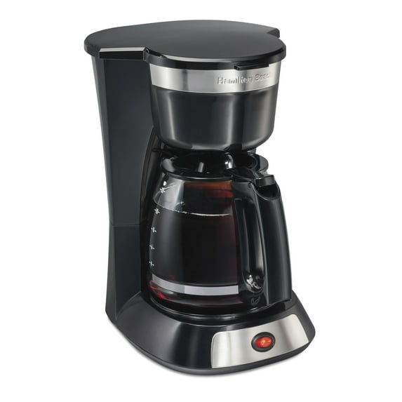 Hamilton Beach 12-Cup Drip Coffee Maker Machine with Glass Coffee Pot, Cafetera, Black