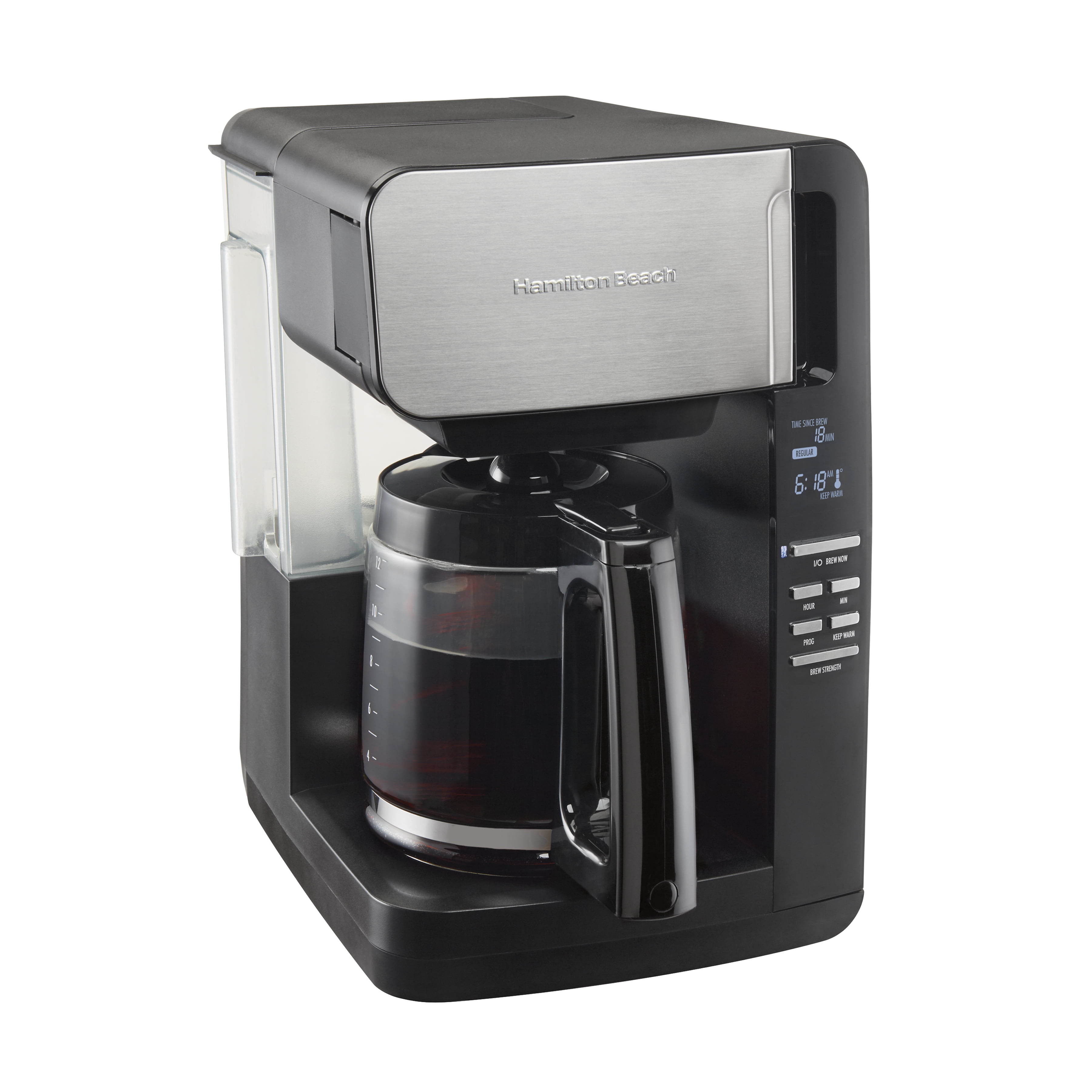 Hamilton Beach 12-Cup Black Programmable Front-Fill Coffee Maker with Thermal Carafe 46391