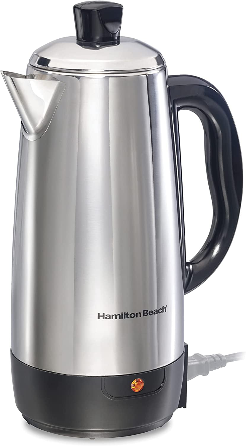 Hamilton Beach 12 Cup Electric Percolator Coffee Maker, Stainless Steel