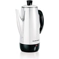 thumbnail image 1 of Hamilton Beach 12 Cup Electric Percolator Coffee Maker, Stainless Steel, Quick Brew, Vintage Spout, 1 of 16